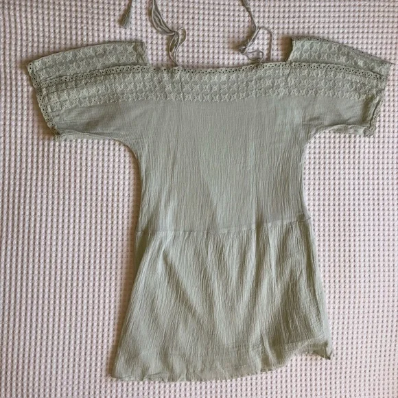 Zara | Dresses | Zara Cotton Gauze Dress Xs Pistachio Light Green | Poshmark